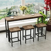 Streamdale Furniture Modern Design Dining Table Set with 3 Stools