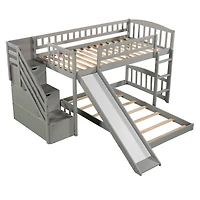 Streamdale Stairway Twin Over Twin Bunk Bed With Two Drawers And Slide