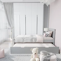Streamdale Solid Wood Twin Bed with Trundle for Kids