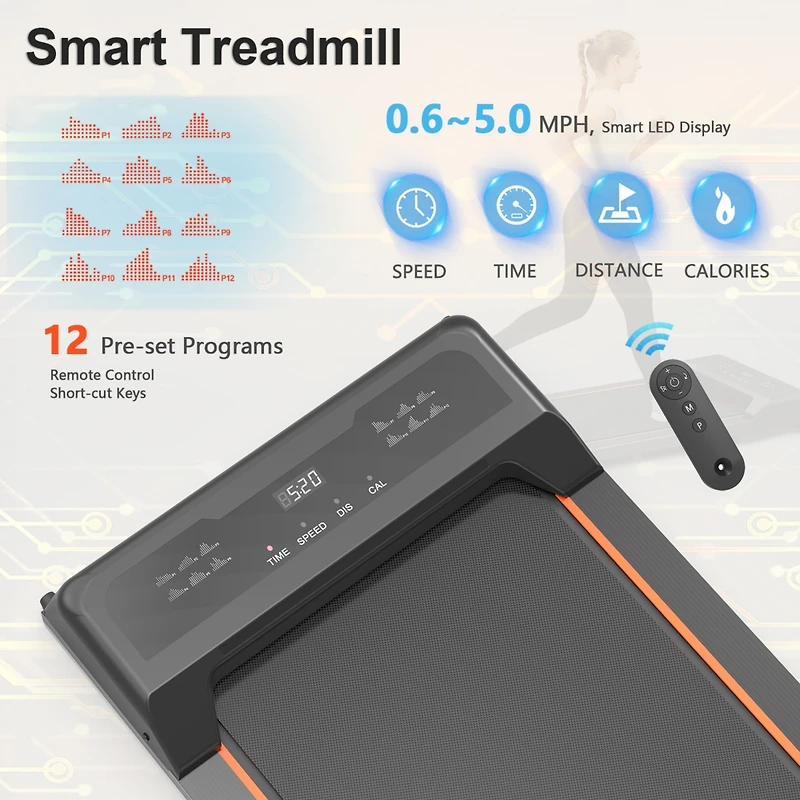 Streamdale Furniture Portable Under Desk Treadmill - 2.5HP 245LBS
