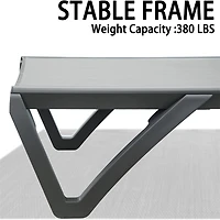 Simplie Fun Outdoor Aluminum Chaise Lounge Chairs (Gray, 2 Pack)