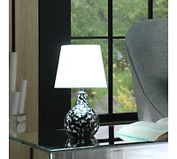 Streamdale 11.5" In Modern Black Seashell Swirl Pattern Mini Polyresin Table Lamp