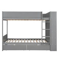 Streamdale Full Over Bunk Bed With 2 Drawers And Multilayer Cabinet