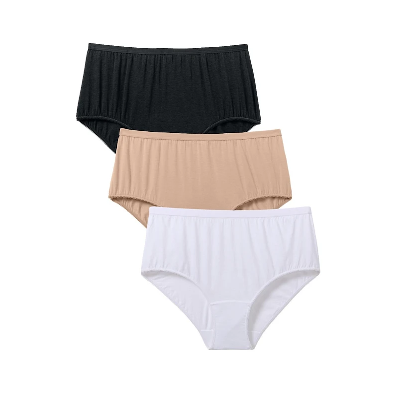 Comfort Choice Women's Plus 3-Pack Odor Control Brief