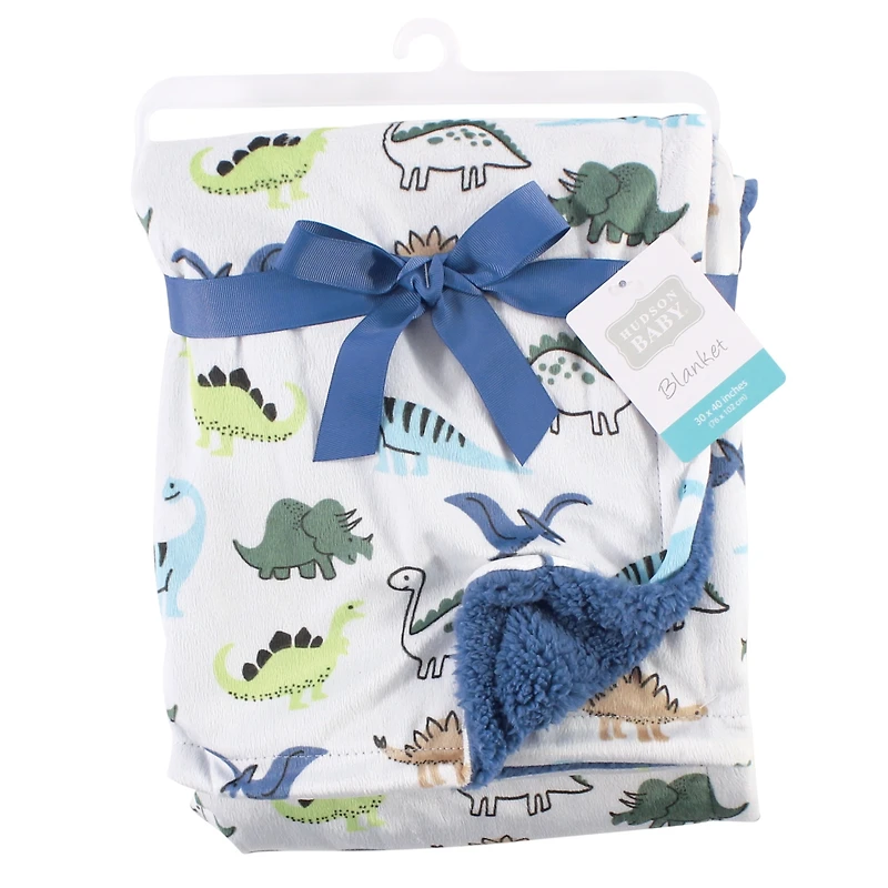Hudson Baby Boys Dual-Sided Mink and Sherpa Plush Throw