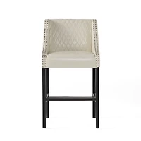 Streamdale Filton Ivory Quilted Stools Transitional Elegance and Comfort