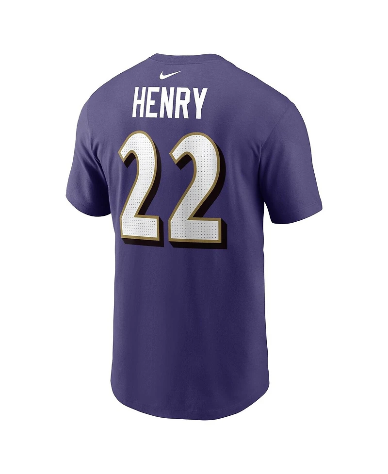 Nike Men's Derrick Henry Purple Baltimore Ravens Player Name Number T-Shirt