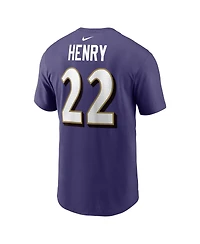 Nike Men's Derrick Henry Purple Baltimore Ravens Player Name Number T-Shirt