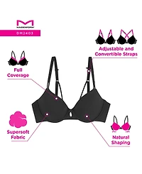 Maidenform Women's Everyday Luxe Full Coverage Underwire T-Shirt Bra DM2403