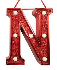 Ganz Light Up Initial Red Glitter Ornament