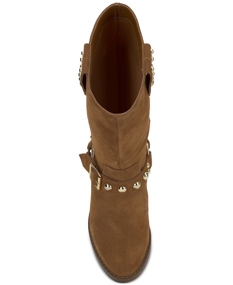 Jessica Simpson Women's Milley Studded Harness Moto Boots