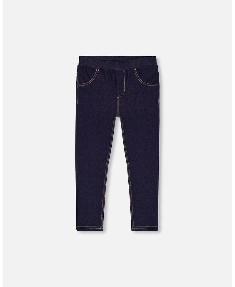 Deux par Deux Toddler Girls Dark Blue Denim Jeggings - Toddler|Child