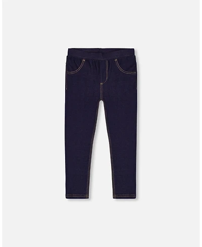 Deux par Deux Toddler Girls Dark Blue Denim Jeggings - Toddler|Child