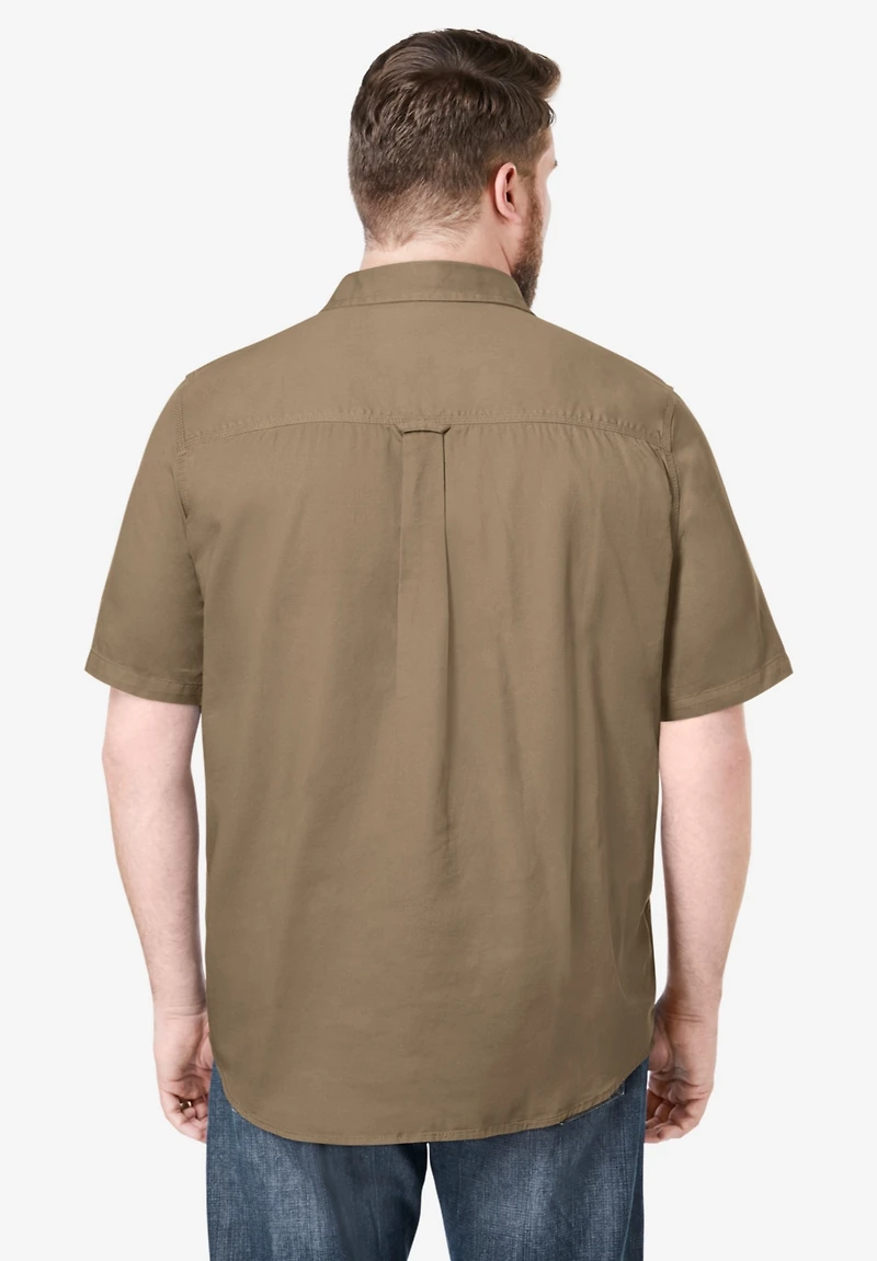 Boulder Creek Big & Tall by KingSize Short Sleeve Denim And Twill Shirt