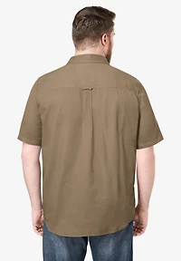 Boulder Creek Big & Tall by KingSize Short Sleeve Denim And Twill Shirt