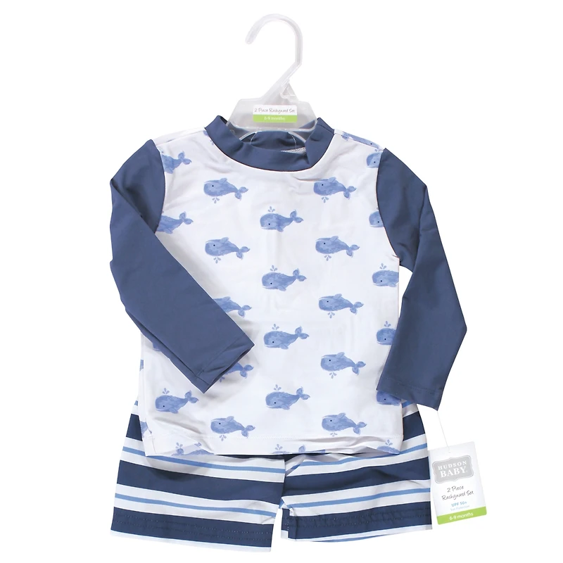 Hudson Baby Boys Swim Rashguard Set, Space, 12-18 Months