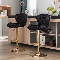 Streamdale Chrome Swivel Bar Stools with Adjustable Lift