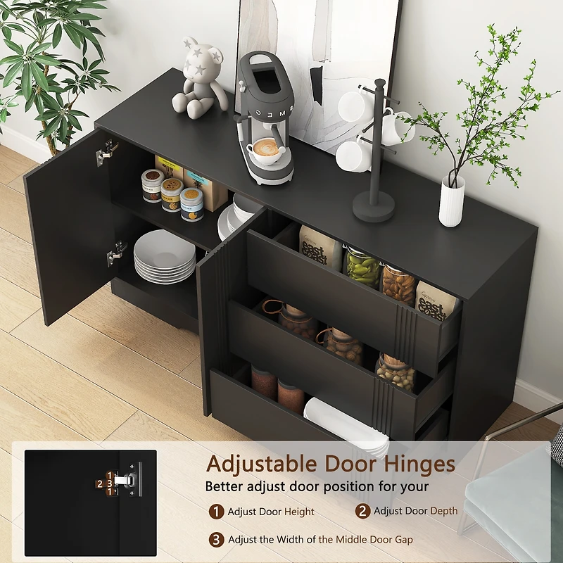 Streamdale 3-Drawer 2-Cabinet Multimedia Storage Cabinet for Ample Organization