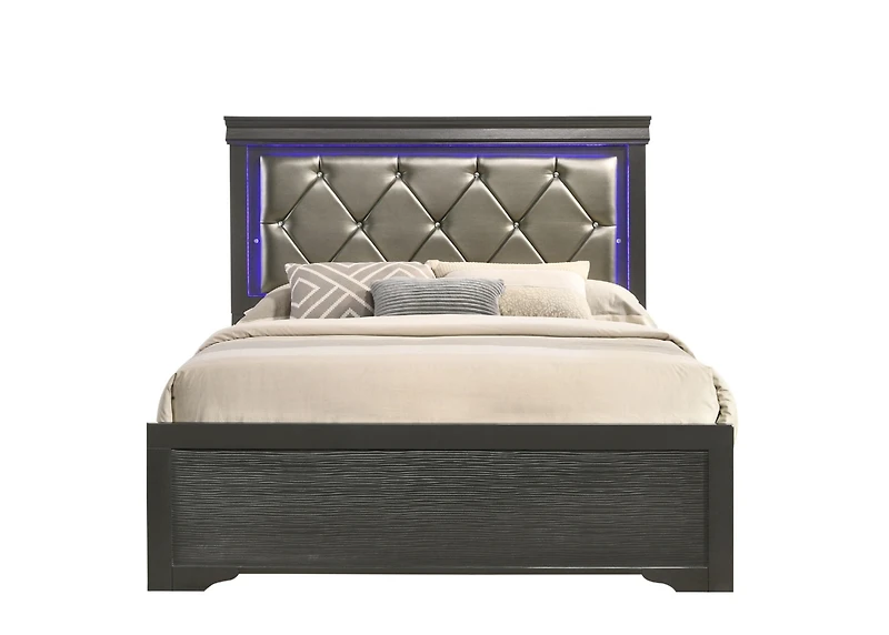 Streamdale Modern Brooklyn Twin Size Led Bed Made With Wood