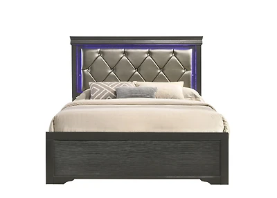 Streamdale Modern Brooklyn Twin Size Led Bed Made With Wood