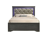 Streamdale Modern Brooklyn Twin Size Led Bed Made With Wood