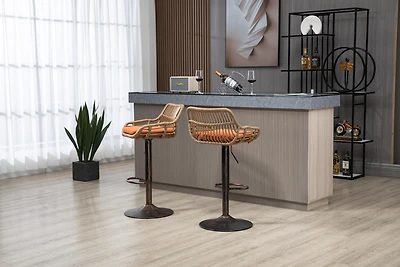 Streamdale Adjustable Bar Stools Set with Footrest