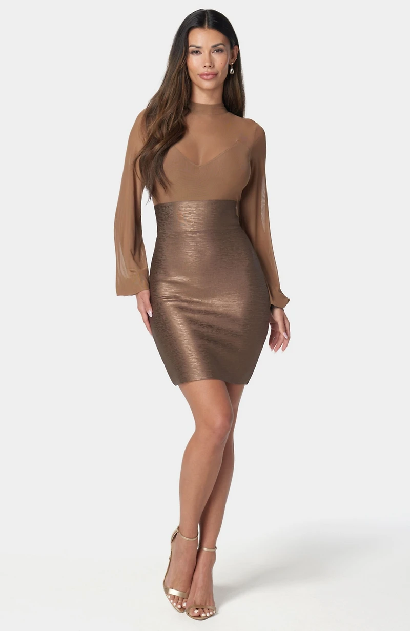 Bebe Women's Bandage Sparkle Skirt Dress