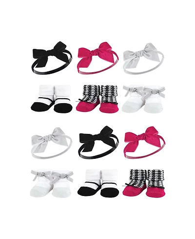 Hudson Baby Girls 12Pc Headband and Socks Giftset