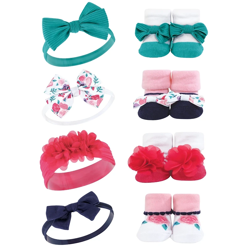 Hudson Baby Girls 16Pc Headband and Socks Giftset
