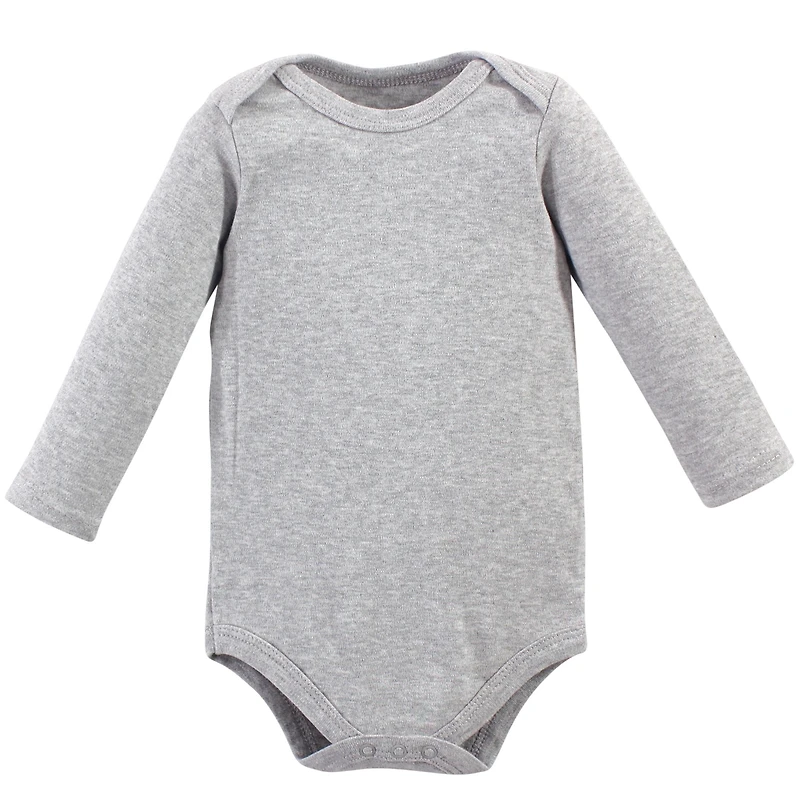 Hudson Baby Boys Cotton Long-Sleeve Bodysuits, 5-Pack