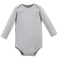 Hudson Baby Boys Cotton Long-Sleeve Bodysuits, 5-Pack