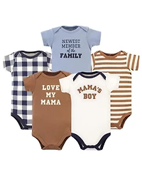 Hudson Baby Boys Essential Cotton Bodysuits 5-Piece Set
