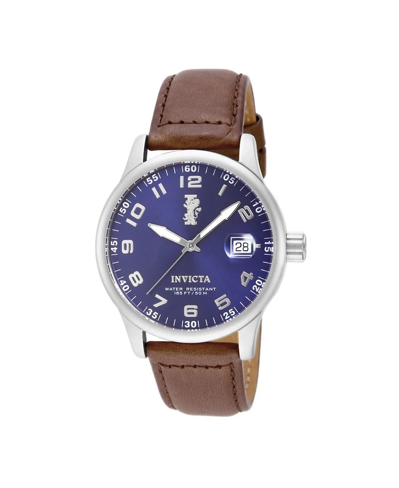 Invicta Men's I-Force Quartz 3 Hand Blue Dial Leather Watch