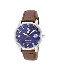 Invicta Men's I-Force Quartz 3 Hand Blue Dial Leather Watch