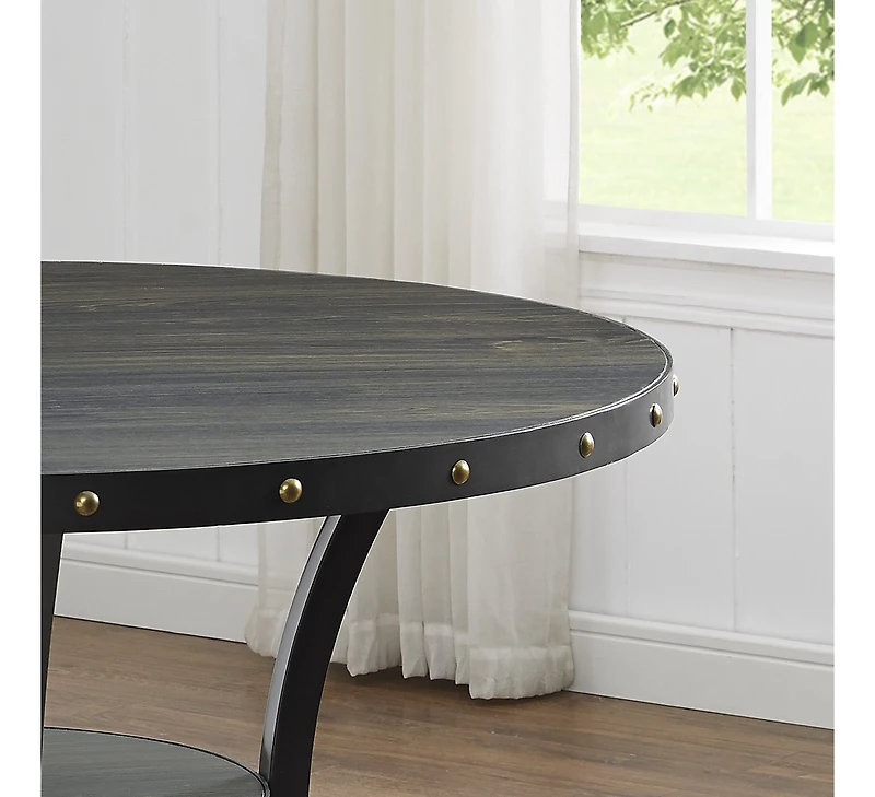 Streamdale Biony Dining Collection Espresso Wood Railhead Dining Table