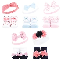 Hudson Baby Infant Girl 20Pc Headband and Socks Giftset