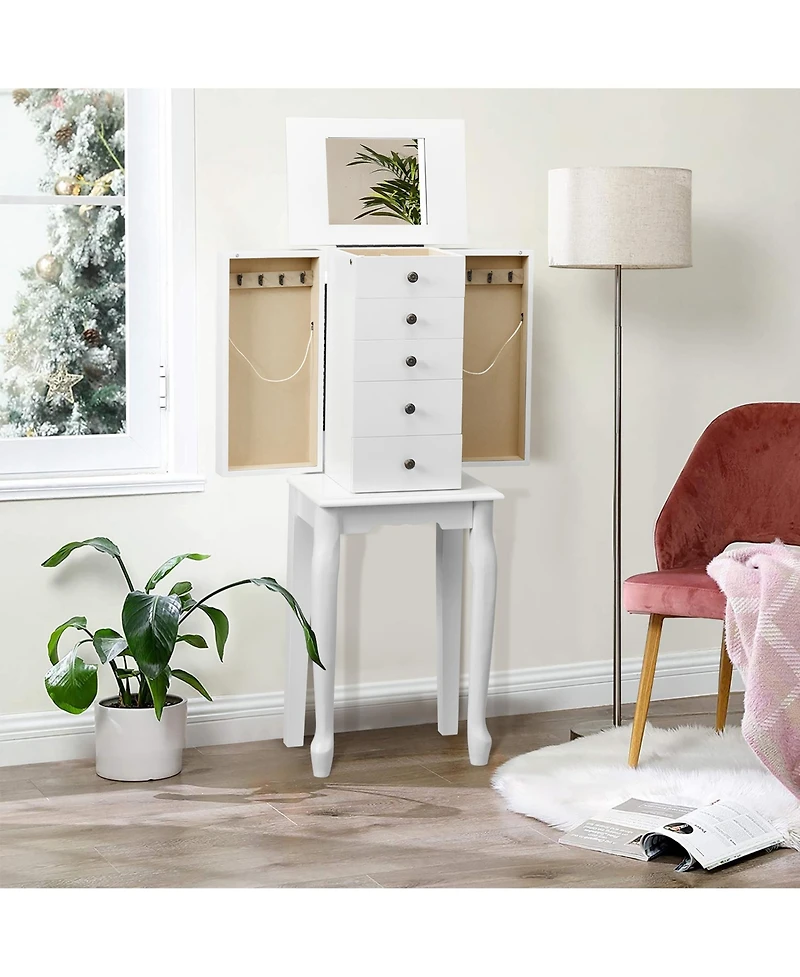 Costway Jewelry Cabinet Storage Chest Standing Organizer