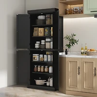 Homcom 72" Kitchen Pantry Storage Cabinet with 4 Doors,