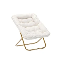 Emma+Oliver Aisling Oversized Folding Saucer Chair For Dorm, Bedroom