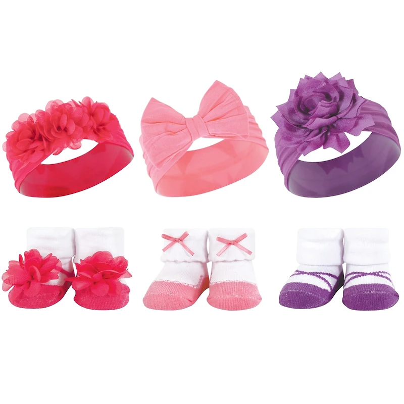 Hudson Baby Girls 12Pc Headband and Socks Giftset