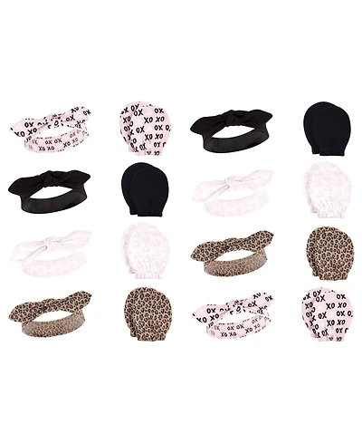 Hudson Baby Girls 16Pc Headband and Scratch Mitten Set