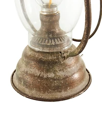 Rosemary Lane 17" Metal Distressed Antique Style Lantern Accent Lamp