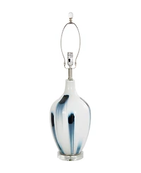 Rosemary Lane 27" Glass Abstract Accent Lamp with Blue Drip Splatter Design