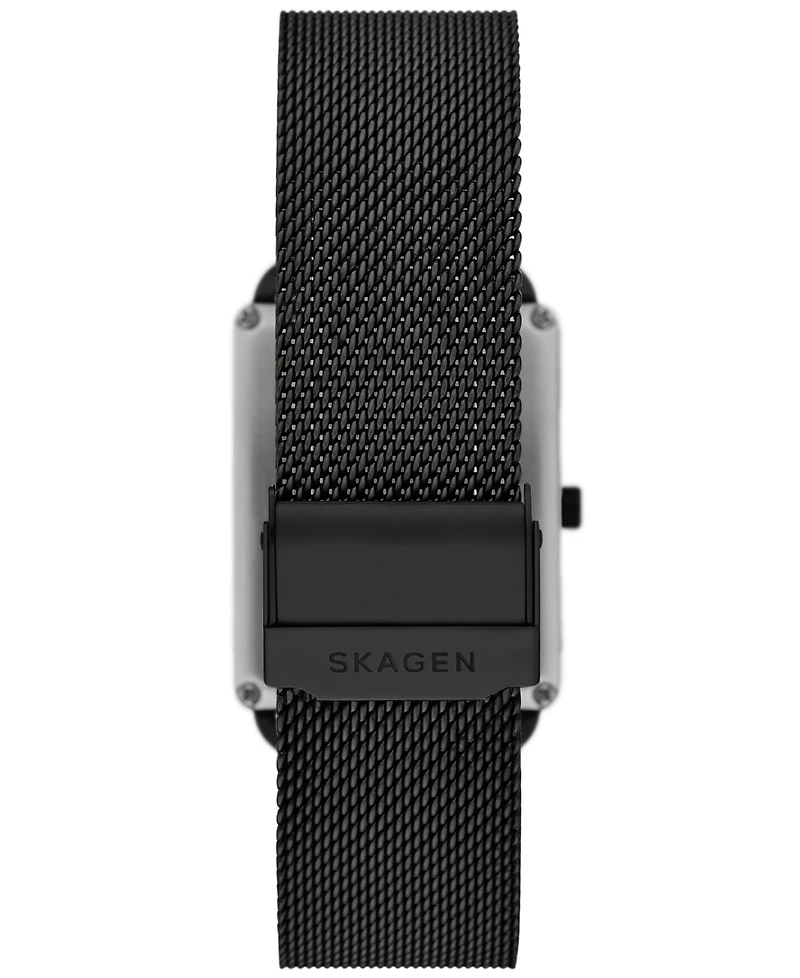 Skagen Men's Hagen Three Hand Black Stainless Steel 36mm