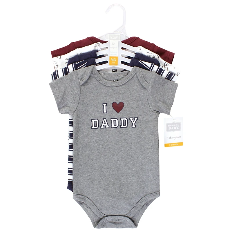 Hudson Baby Boys Essential Cotton Bodysuits 5-Piece Set