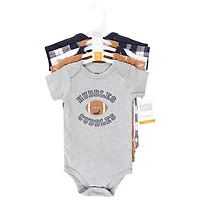 Hudson Baby Boys Multipack of 5 Comfortable Cotton Bodysuits