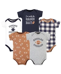 Hudson Baby Boys Multipack of 5 Comfortable Cotton Bodysuits