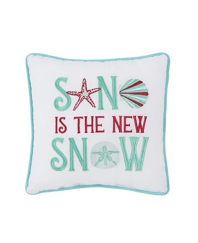 Sand Is The New Snow Small Christmas Accent Pillow, 10" x 10"