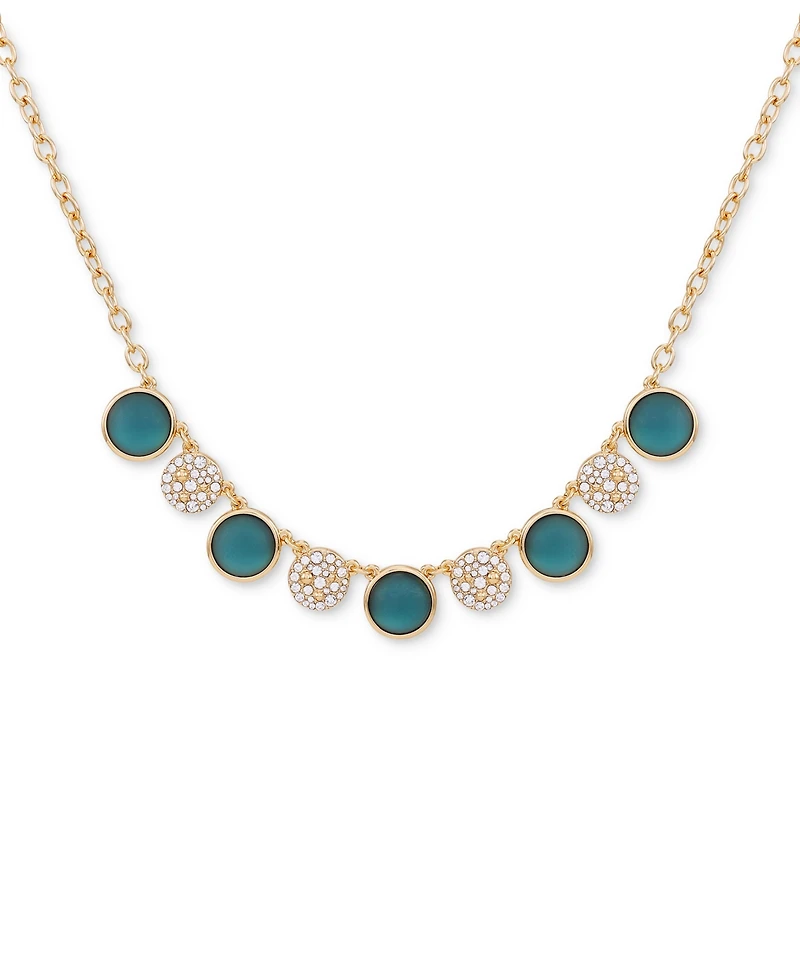 T Tahari Gold-Tone Pave & Color Crystal Statement Necklace, 18" + 3" extender