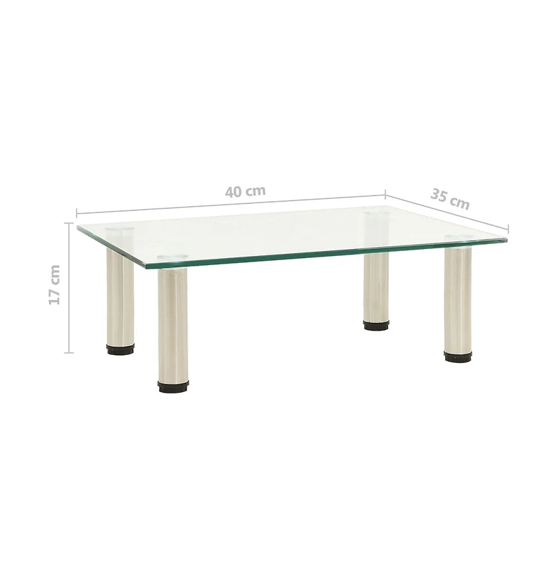 vidaXL Tv Stand Transparent 15.7"x13.8"x6.7" Tempered Glass